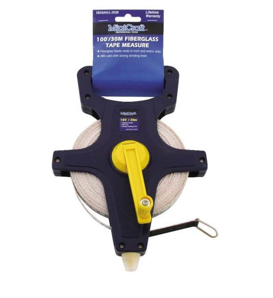 Mintcraft JL-TAPEOF1003L Fiberglass Measure Tape Rule, 1/2" x 100&#039;