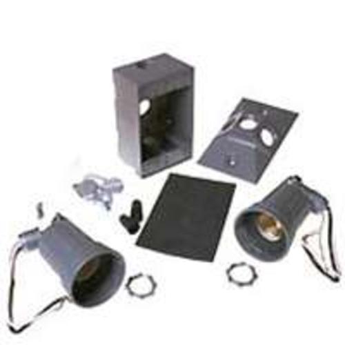 Bell Weatherproof 5818-5 2-Light Weatherproof Floodlight Kit, Gray