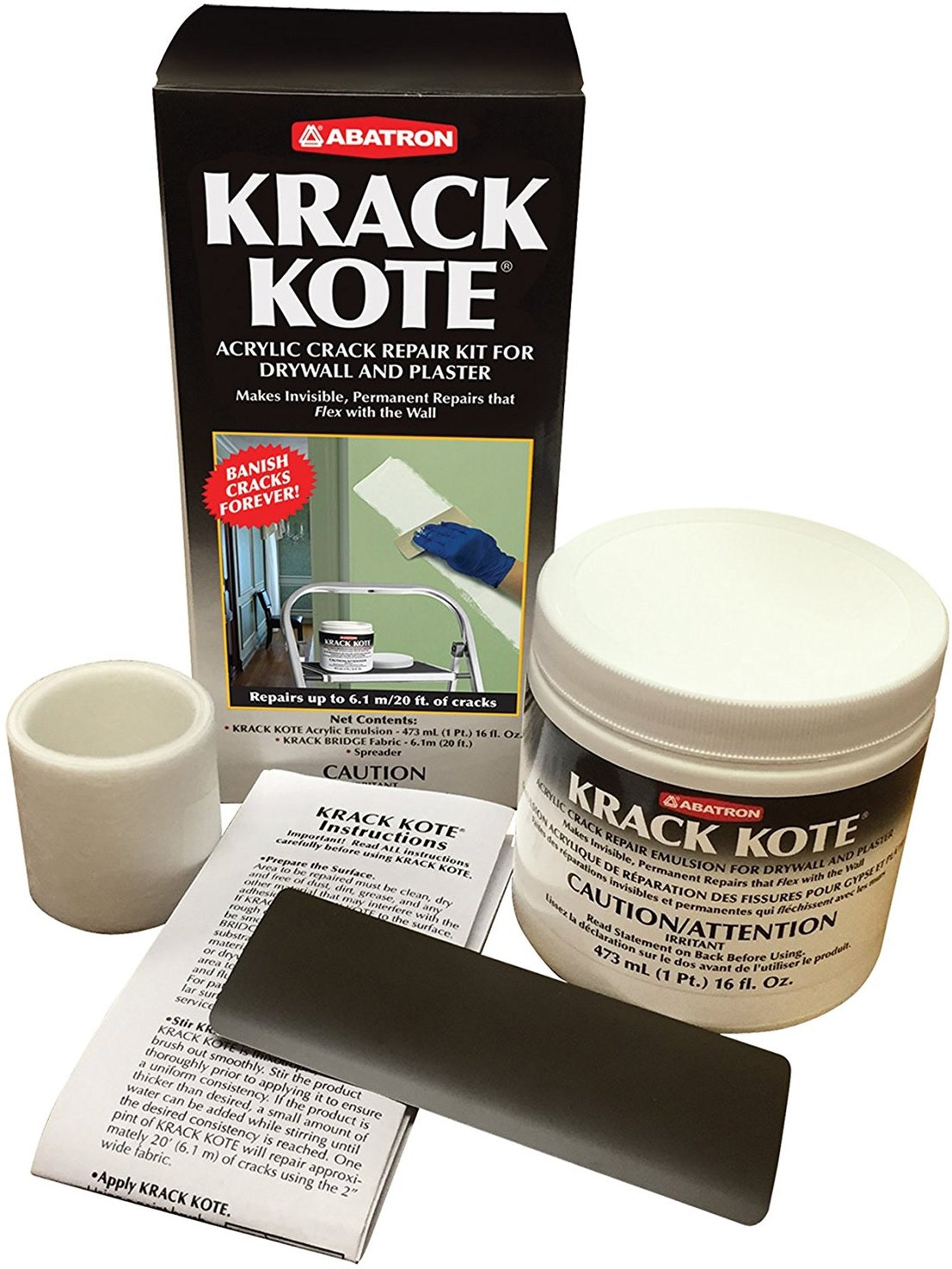 Abatron KRACK Krack Kote Repair Kit For Drywall & Plaster, Pint