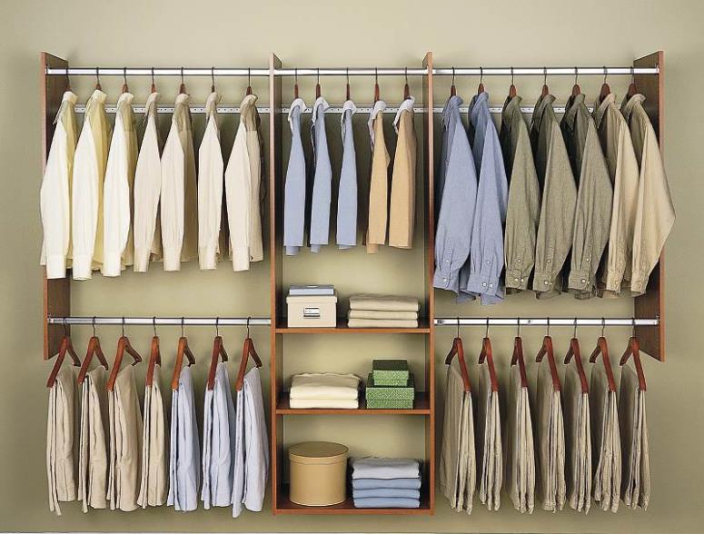 Easy Track RB1460-C Deluxe Starter Closet Kit, Natural Cherry, 4' to 8'