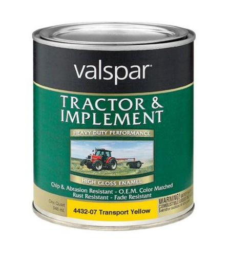 Valspar 018.4432-07.005 Tractor & Implement Enamel Paint, Transport Yellow, 1 Quart