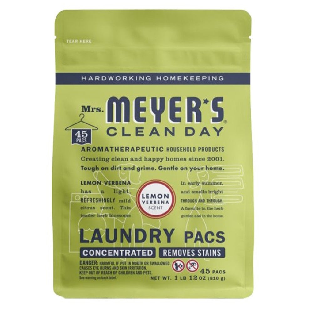 Mrs Meyers Clean Day 11193 Laundry Pods, Lemon Verbena Scent