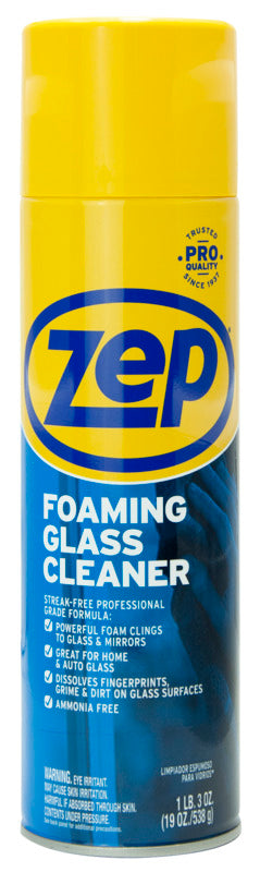 Zep Commercial ZUFGC19 Aerosol Foaming Glass Cleaner, 19 Oz