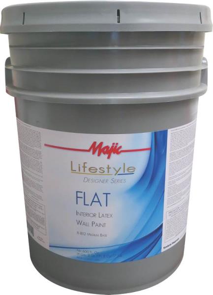 Majic Lifestyle 8-1812 Flat Interior Latex Wall Paint, Medium Base