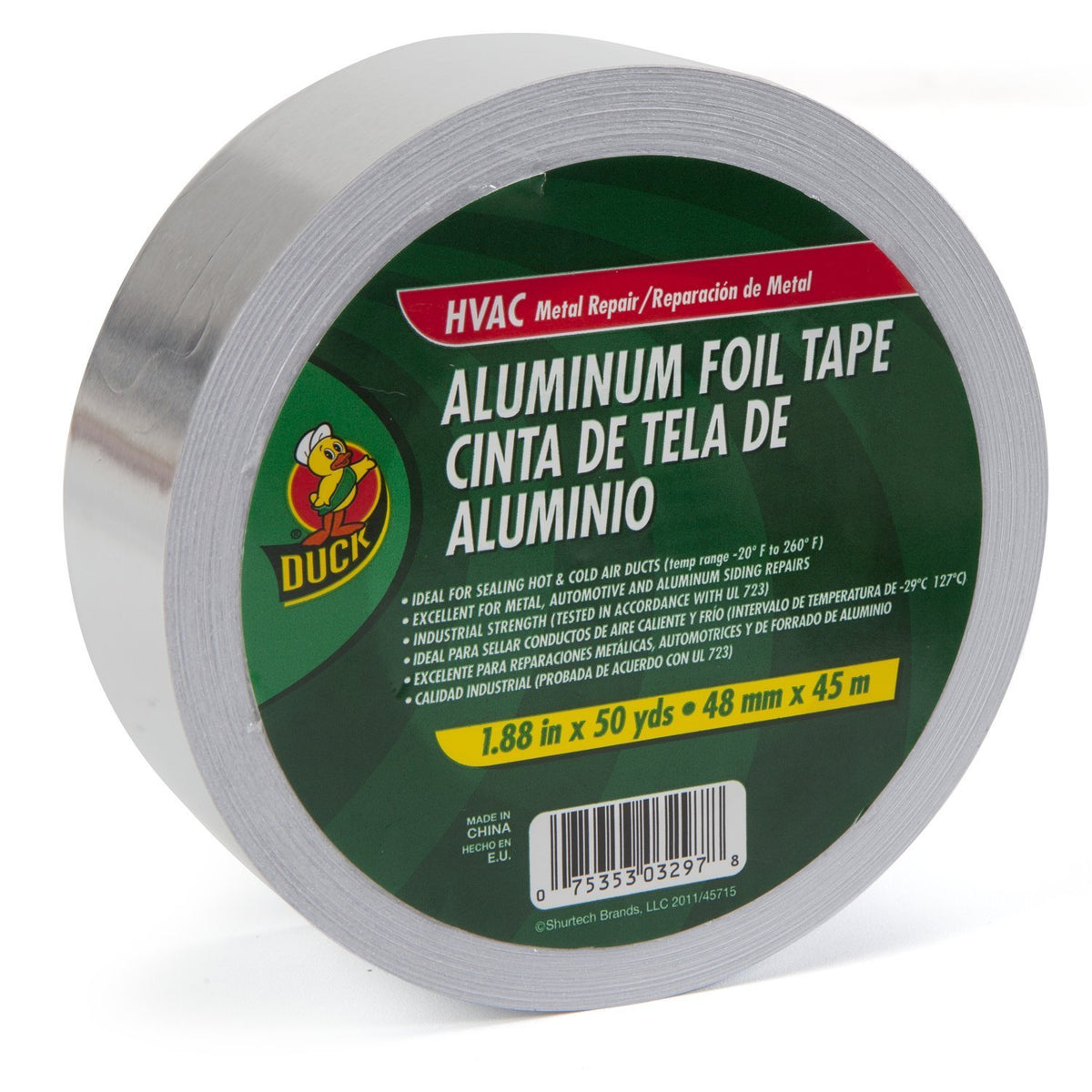 Duck 240225 HVAC Metal Repair Aluminum Foil Tape, 1.88" x 50 Yard