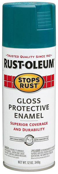 Rust-Oleum 277239 Stop Rust Protective Enamel Spray Paint, Gloss Lagoon, 12 Oz
