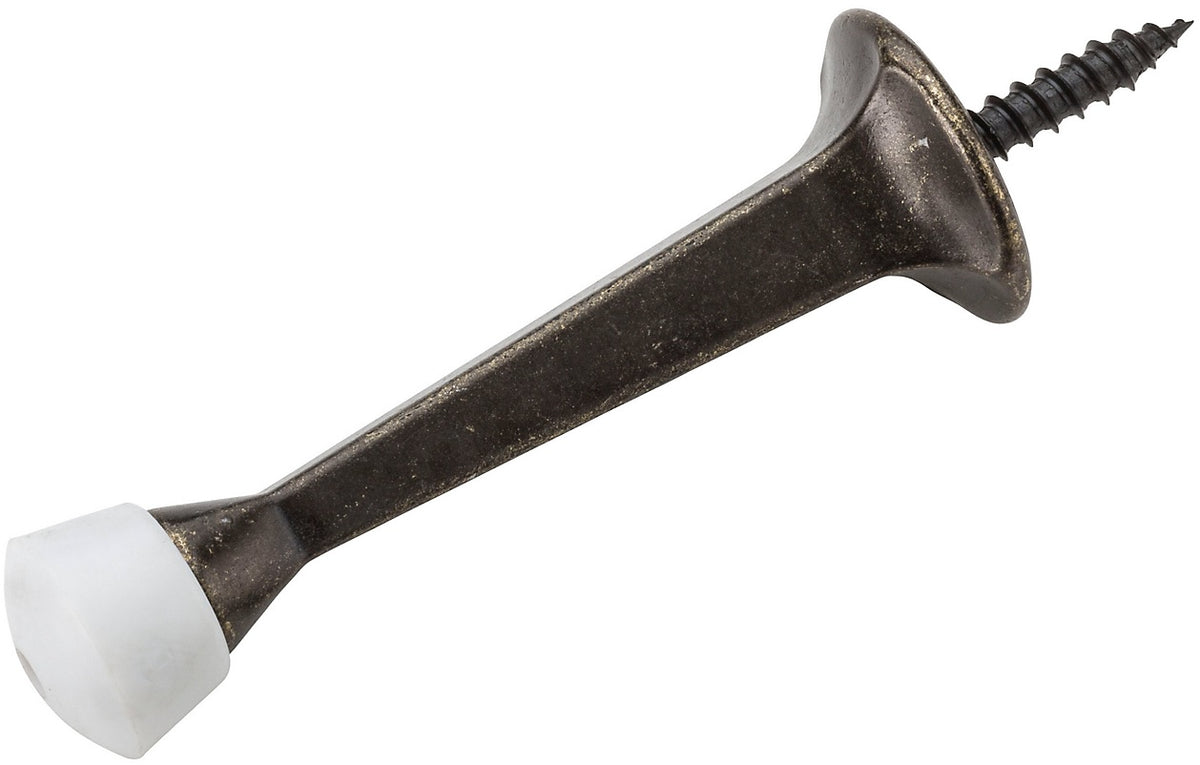 Stanley N830-135 Rigid Baseboard Door Stop, Antique Brass, 3"