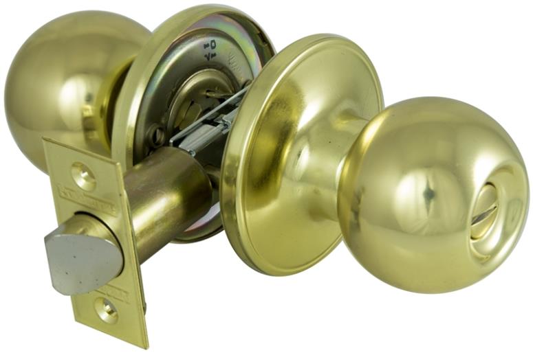 Prosource T3710V-PS Privacy Door Locks - Knob, Polished Brass