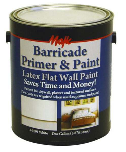 Majic 8-1091-1 Barricade Latex Primer & Paint, 1 Gallon, White
