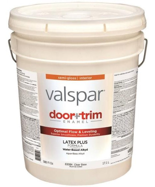 Valspar 83084 Door And Trim Latex Plus Interior Paint, 5 Gallon, Clear Base