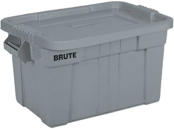 Rubbermaid 1836781 Brute Tote With Lid, 20 Gallon Capacity, Grey