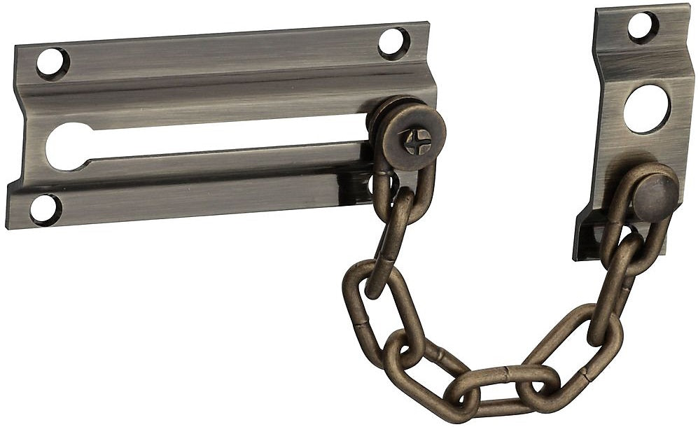 National Hardware N216-028 V1926 Chain Door Guard, Antique Brass