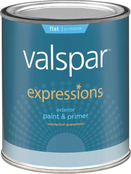 Valspar 17104 Expressions Exterior Latex Paint, Flat, Clear, 1 Quart