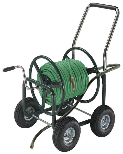 Ames 2380500 Estate Hose Reel Wagon With Pneumatic Wheels, 400&#039; x 5/8"