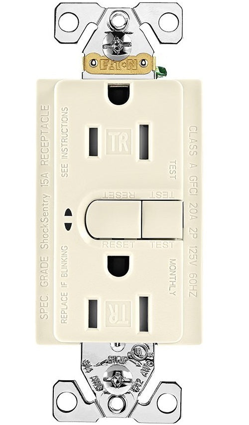 Cooper Wiring 9566TRSDS GFCI TR Duplex Receptacle With Self-Test, 15 Amp