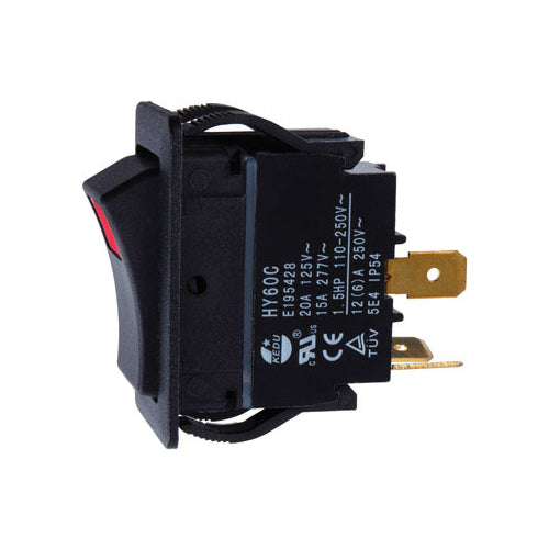 Jandorf 61126 SPST Illuminated Rocker Switch, 15 Amp, 125 Volt