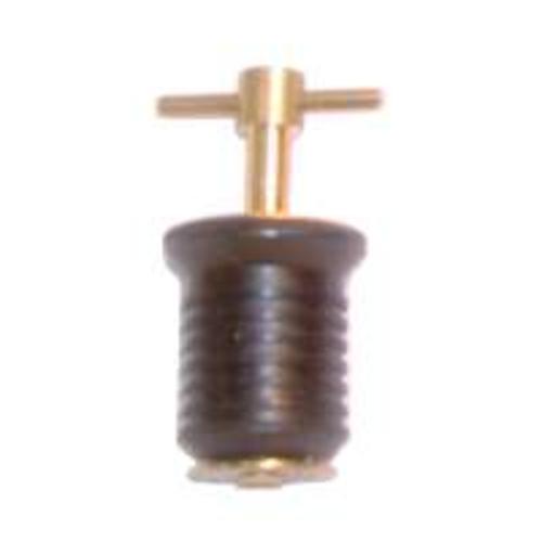 United States Hardware M-008C Brass Handle Drain Plug, 1"