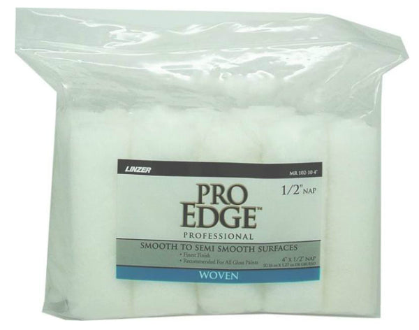 Linzer MR 102-10 4IN Pro Edge Mini Woven Roller Cover Set, 4" X 1/2" NAP