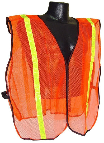 Radians SVO1 Non Rated Safety Vest With 1" Tape, Orange Mesh, XL