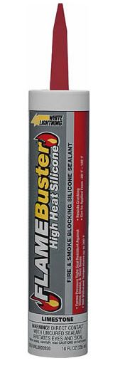 White Lightning 8802020 Flame Buster High Heat Silicone Sealant, 10 Oz