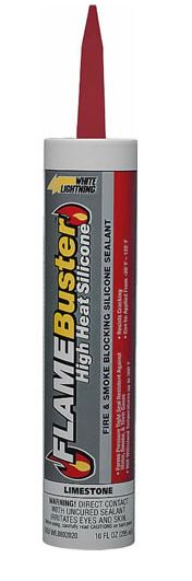 White Lightning 8802020 Flame Buster High Heat Silicone Sealant, 10 Oz