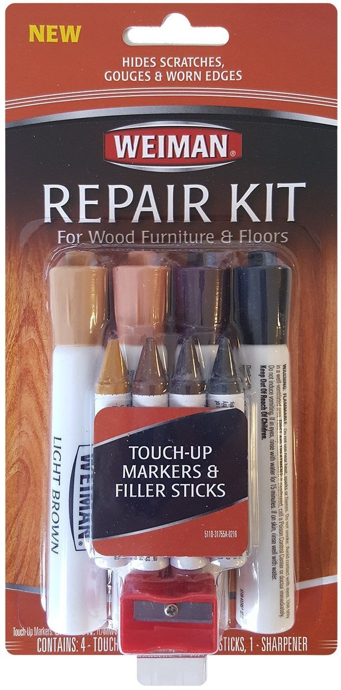 Weiman 511D Wood Repair Kit For Furniture & Floors, 9 Piece