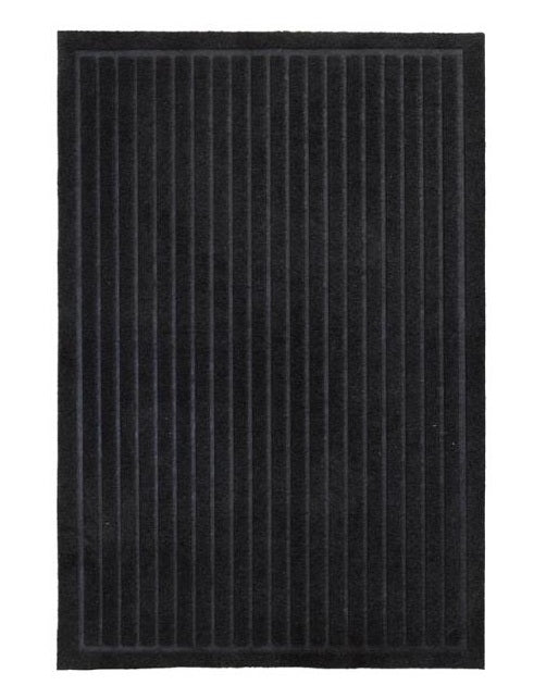 WJ Dennis NYXSBK2436 Black Stripes Door Mat, 24" x 36"
