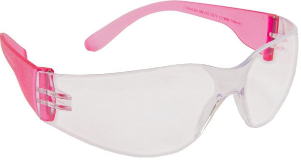 Forney 55333 Safety Glasses, Starlight with Pink Frame, Clear Lens