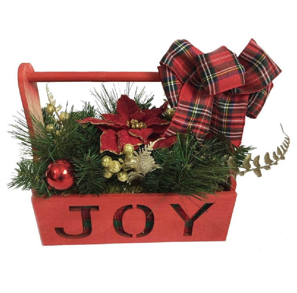 Santas Forest 23401 Christmas  Box Joy, Wood, Red