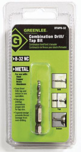 Greenlee DTAP8-32 One-Piece Drill/Tap Bit 8-32