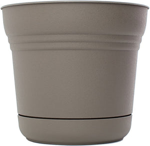 Bloem SP1460 Plastic Round Saturn Planter with Saucer, 14", Peppercorn