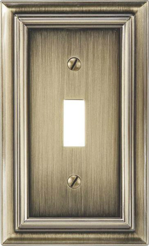 Amertac 94TBB Continental 1 Toggle Wallplate, Brushed Brass