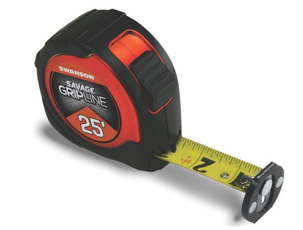 Savage SVGL25M1 Gripline Measure Tape, Magnetic Tip, 25&#039;