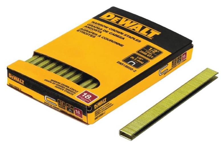 DeWalt DNS18050-2 Crown Staples, 1/4" x 1/2" x 18-Gauge
