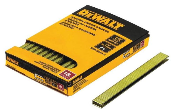 DeWalt DNS18050-2 Crown Staples, 1/4" x 1/2" x 18-Gauge