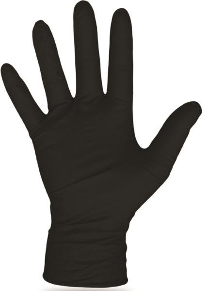Boss 1UH0006BL Disposable Nitrile Gloves, Black, Large, 100/Box