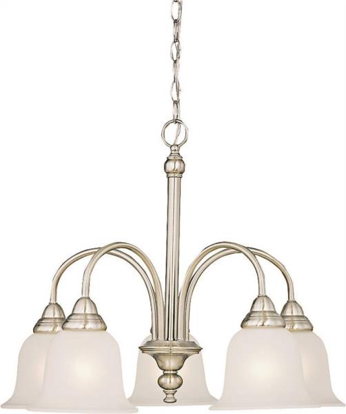 Boston Harbor LYB130928-5CH-BN 5-Light Chandelier, Alabaster/Brushed Nickel