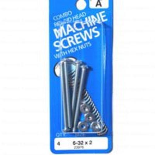 Midwest 23976 Machine Screw Combo Round, 6-32 x 2