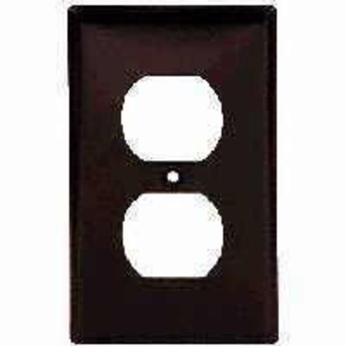 Cooper Wiring 2132B-BOX Duplex Receptacle Plate, 2.75"x4.50", Brown
