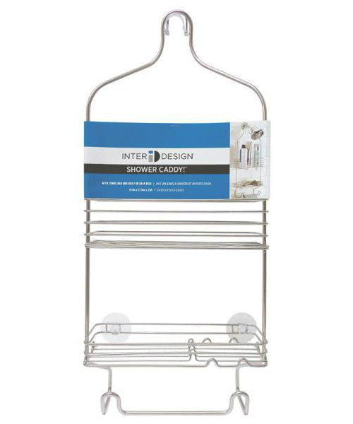 InterDesign 68766 Classico Shower Caddy, Silver, 9" x 21"