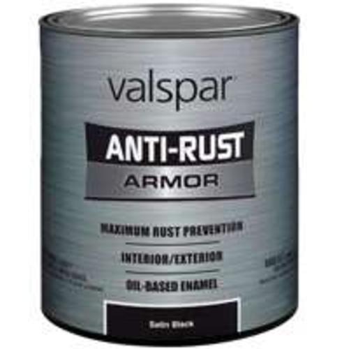 Valspar 044.0021825.005 Black Satin Paint Enamel, Quart