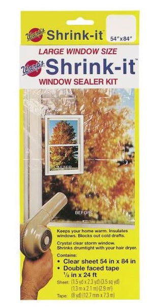 Warp&#039;s Brothers SK-54 Shrink Window Insulator Kit, 24&#039;, 54" x 84"