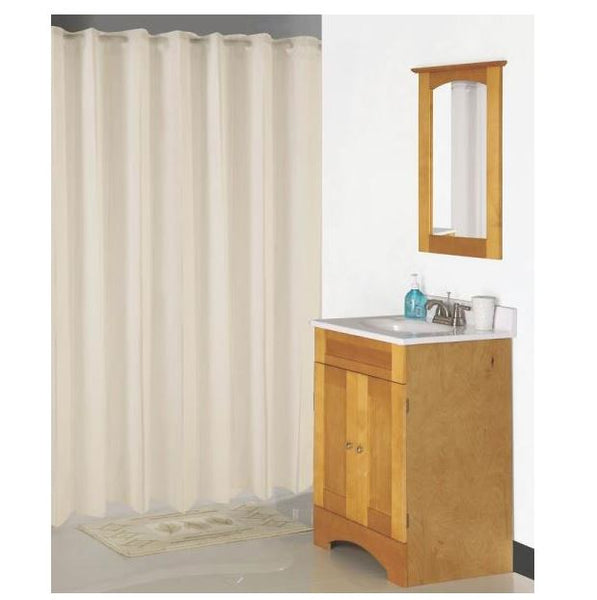 Simple Spaces XG-02-BG Hookless Shower Curtain, Beige, 70" X 72"