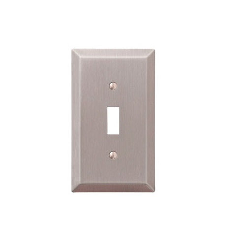 Amerelle 163TBN 1 Toggle Stamped Steel Wall Plate, Brushed Nickel
