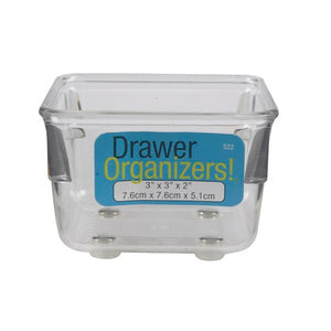 InterDesign 52230 Linus Drawer Organizer, 3" x 3" x 2", Clear