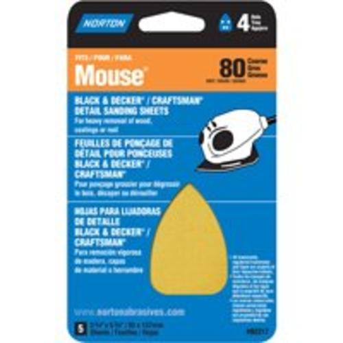 Norton 07660702317 Detail Sandpaper, 3" x 7", 80 Grit