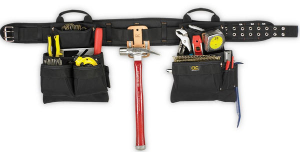 CLC 5608 Carpenter's 4-Piece Combo Tool Belt with 17-Pockets, Fits 29"-46"