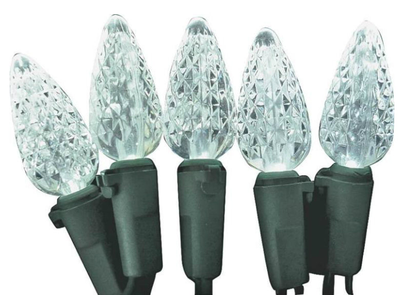 Holiday Basix U12E744A 60 White LED C6 Christmas Lights Set