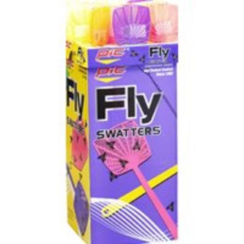 PIC 274-DISP Plastic Fly Swatters Display, Assorted Colors, 144-Count