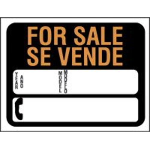 Hy-Ko 3072 Plastic Bilingual Signs Auto For Sale, 9" x 12"